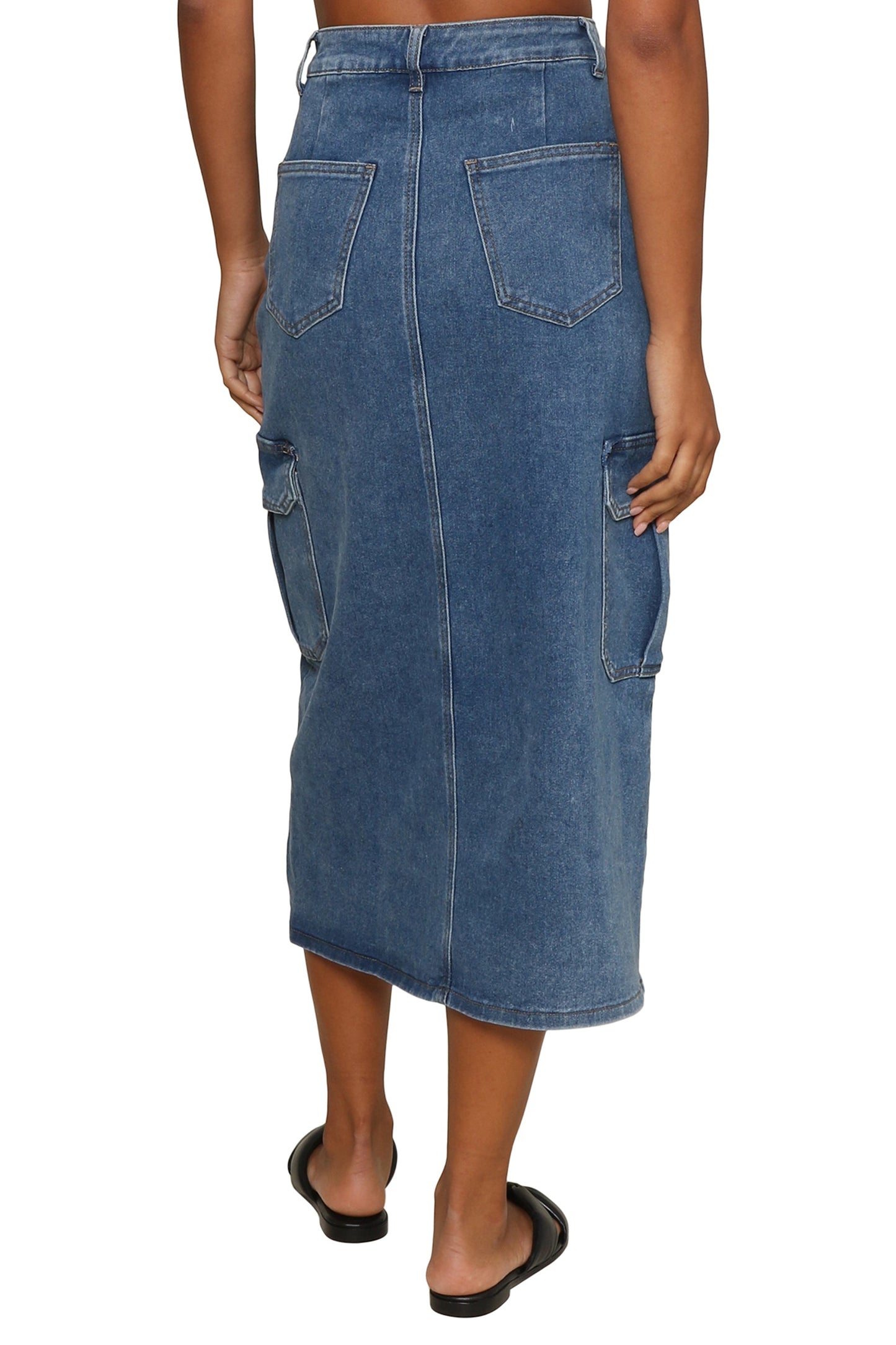 Patrice Denim Cargo Skirt